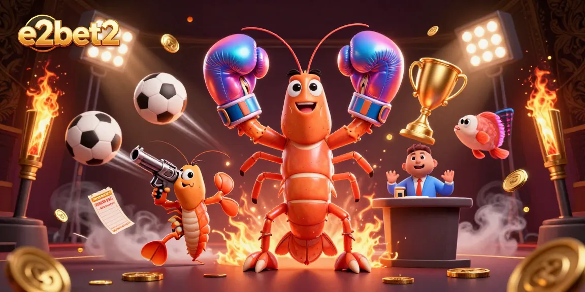 Experience thrilling gaming with e2bet2 featuring vibrant characters and dynamic sports elements in a rich casino scene.