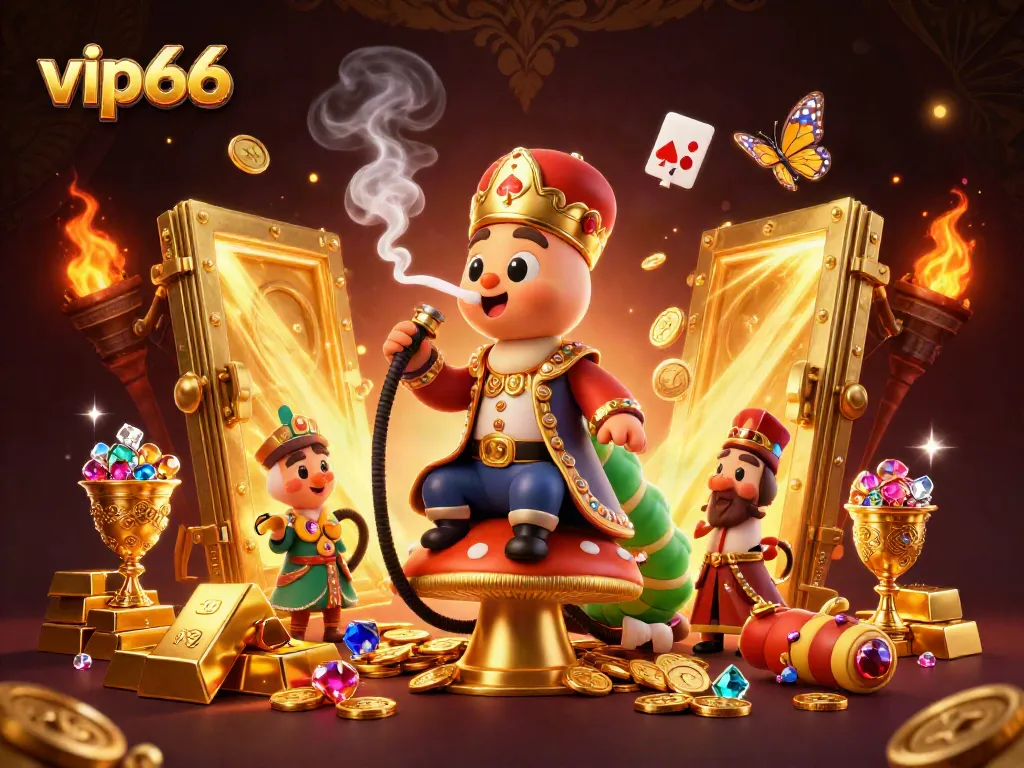 Engage in thrilling gameplay at vip66, where a hookah-master presides over a rich casino scene.