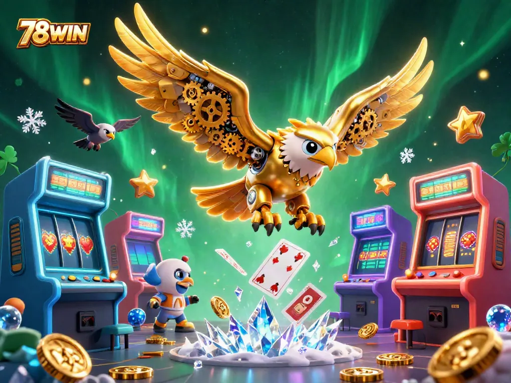 Engage with 78WIN's thrilling world of slots and jackpots through colorful 3D characters and casino elements.