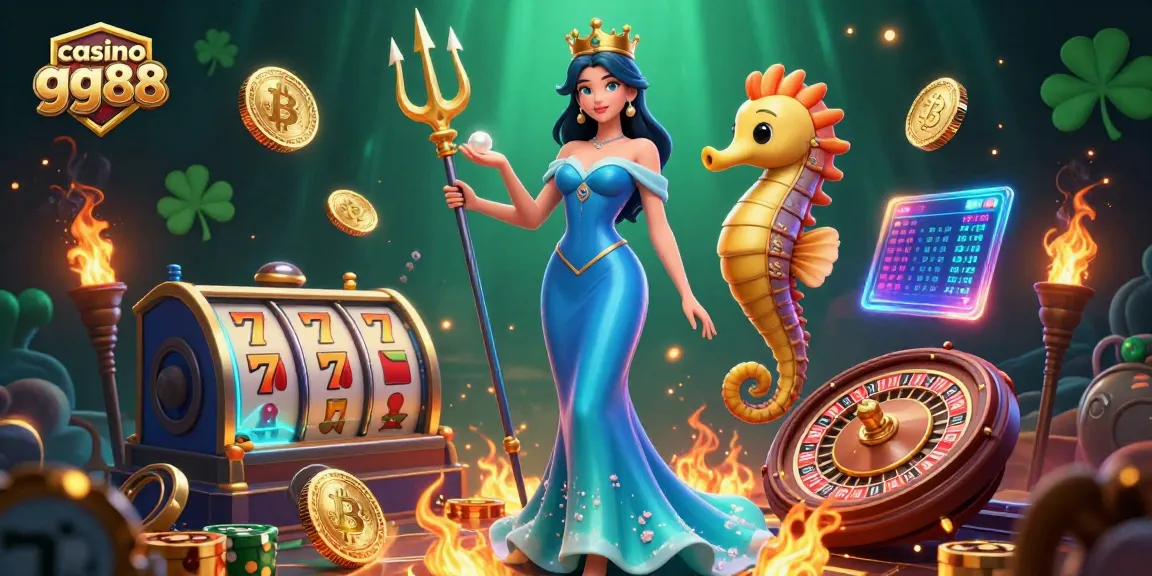 Engage with casino gg88 through dynamic 3D visuals of gaming elements and characters in a vibrant environment.