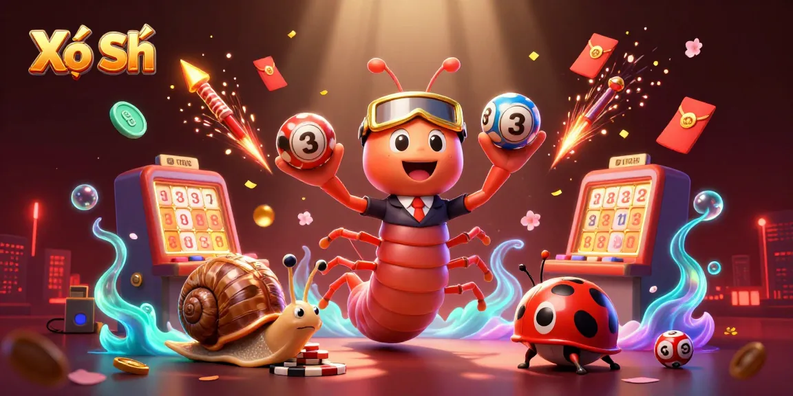 Engage with Xổ Số lottery excitement, featuring dynamic characters and vibrant gaming elements.