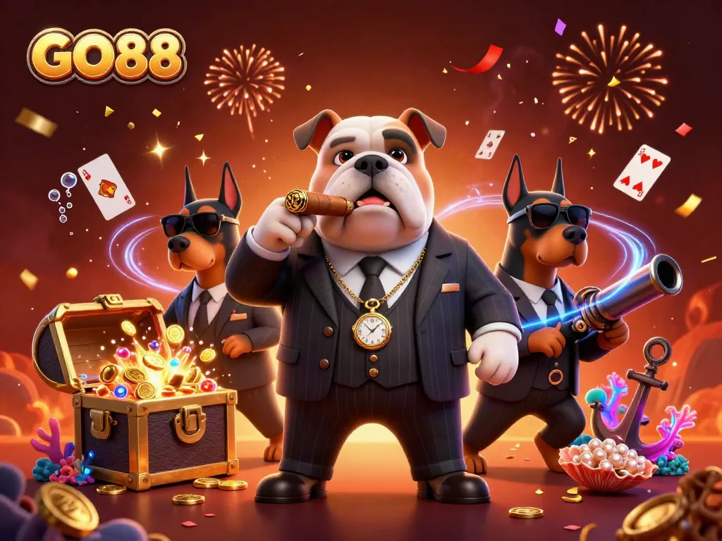 Join the excitement at GO88 with a vibrant casino scene filled with wealth and fun!