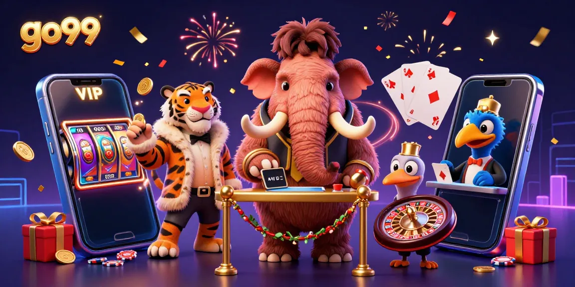 Experience the lively 3D scene at go99 casino, featuring unique characters and dynamic gaming elements.