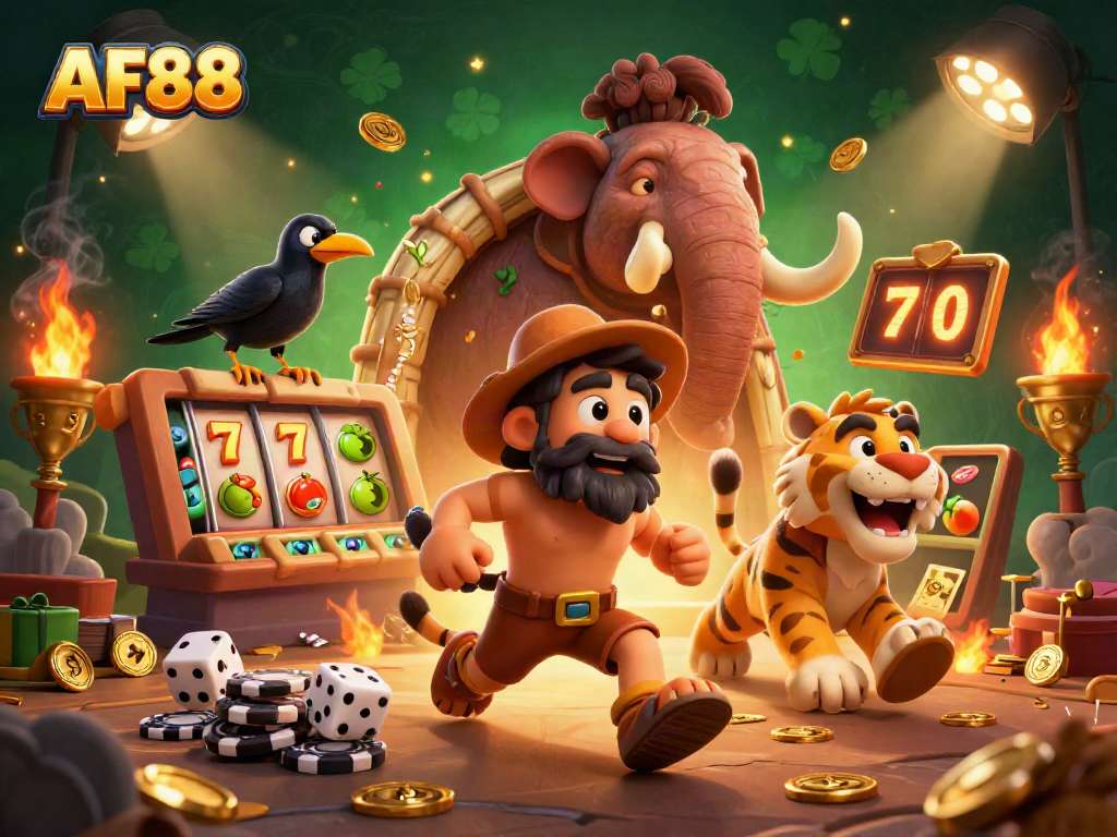 Engage in thrilling online casino excitement with AF88's vibrant prehistoric gambling scene.