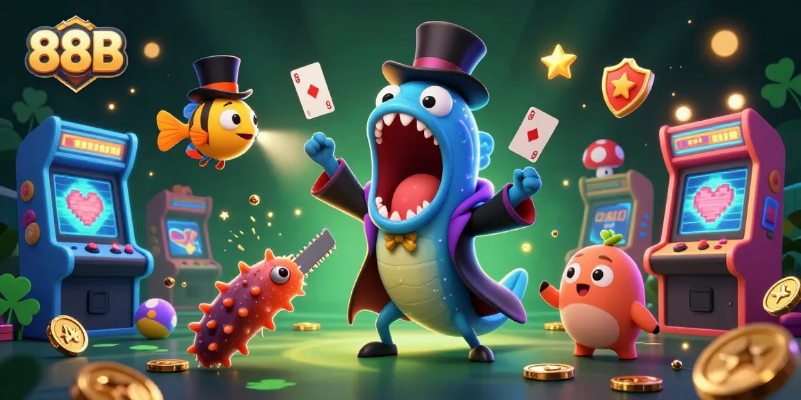 Engage in thrilling gaming adventures with 88B's vibrant underwater casino scene featuring magical characters.