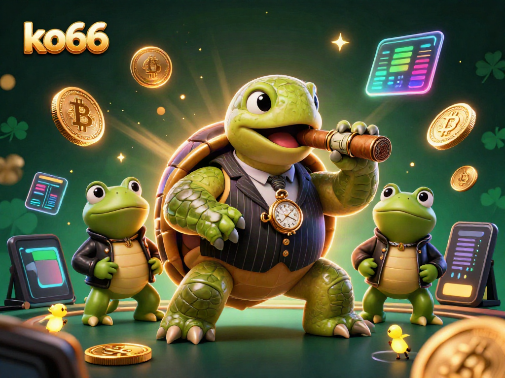 Experience vibrant game dynamics with KO66 as a snapping turtle and bullfrog enforcers light up the casino scene.