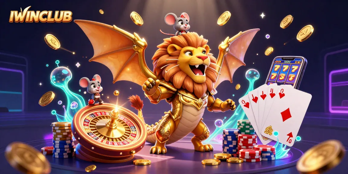 IWINCLUB brings thrilling experiences as players engage a roaring chimera amidst sparkling gems and coins