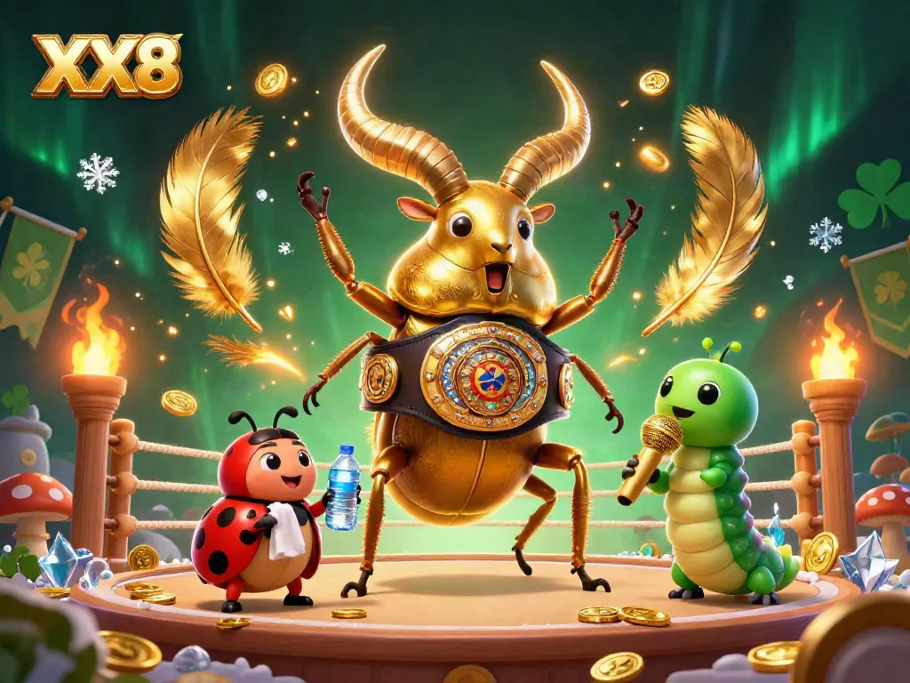 Experience excitement with XX8 through a dynamic illustration of unique characters in a vibrant casino scene.
