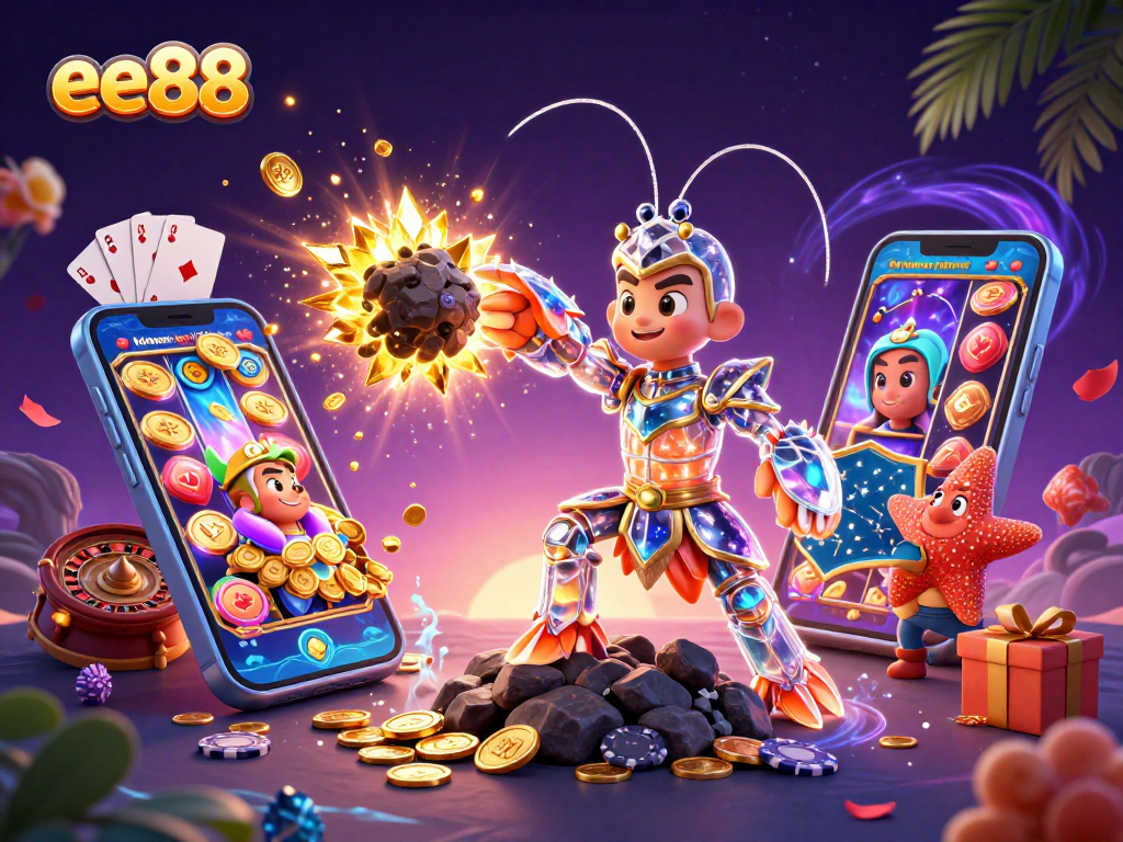 Experience thrilling slot adventures with ee88's vibrant 3D gaming scene and winning gems.