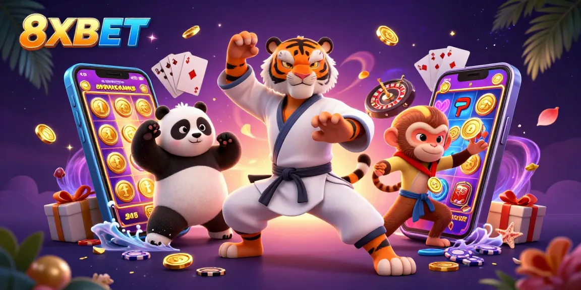 Experience gaming excitement with 8XBET's dynamic scene featuring casino fun and adventure.