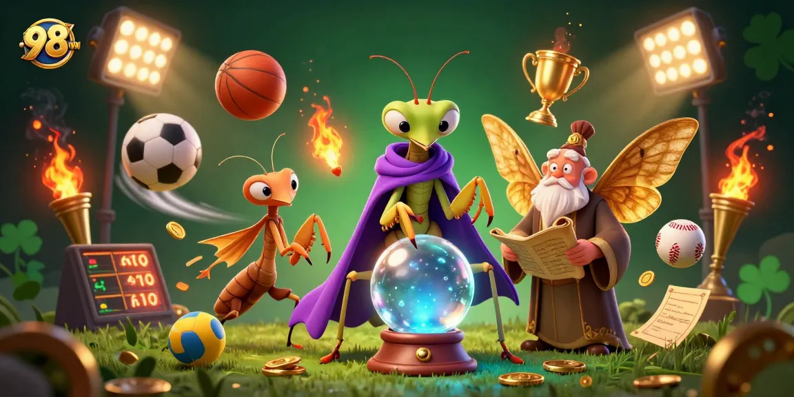 Engage with the immersive gambling scene showcasing 98WIN, where fortune-telling meets sports betting excitement.