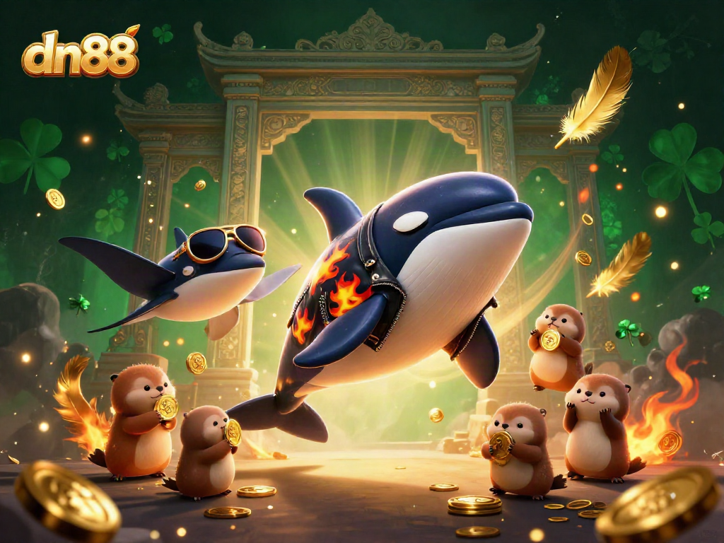 Engage with the dynamic world of dn88 casino games in this vibrant illustration showcasing thrilling characters and action.