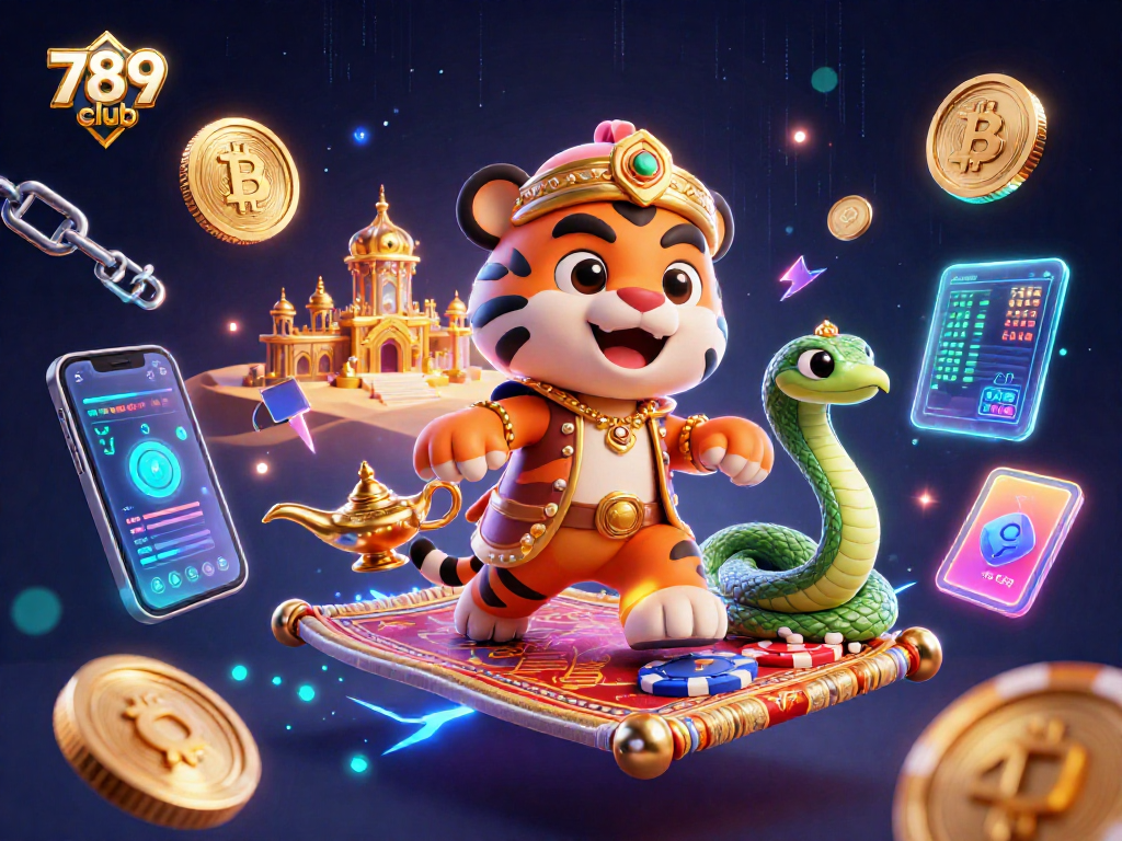 Engage with 789 club for a thrilling online gaming experience featuring a vibrant 3D casino scene.