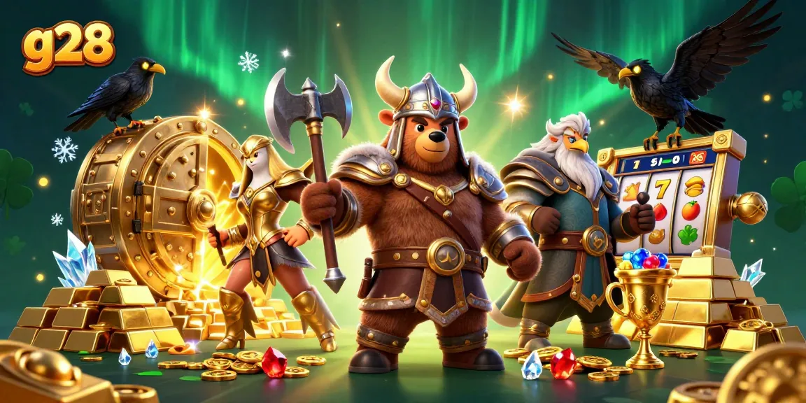 Join the Viking berserker bear and Valkyrie eagle in winning slots action at g28 with treasures and jackpots.