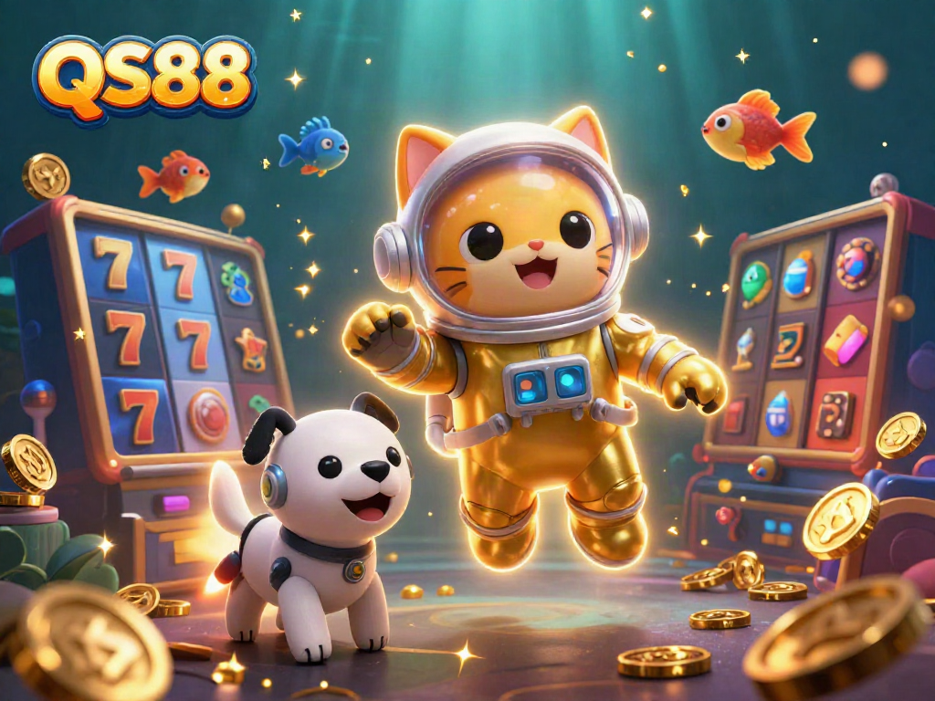 Experience thrilling gameplay with QS88 while enjoying vibrant slot visuals and cosmic surroundings.