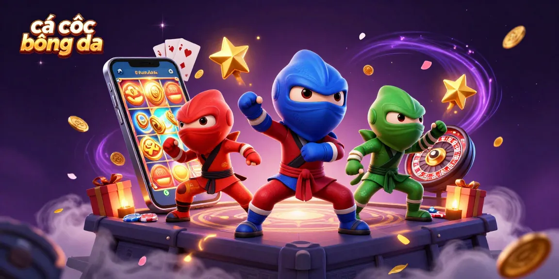 Experience cá cược bóng đá with vibrant chameleon ninjas and dynamic gaming elements.