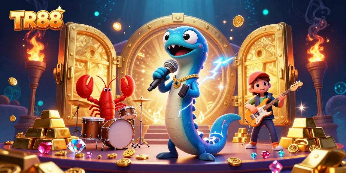 Experience the thrill of TR88 online casino with an electric eel DJ and vibrant underwater themes.