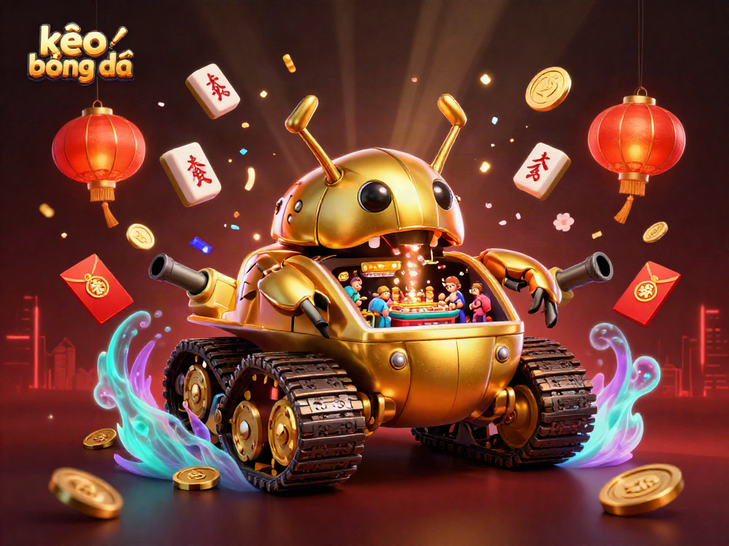 Experience kèo bóng đá excitement with vibrant casino-themed characters and elements in a stunning 3D illustration.