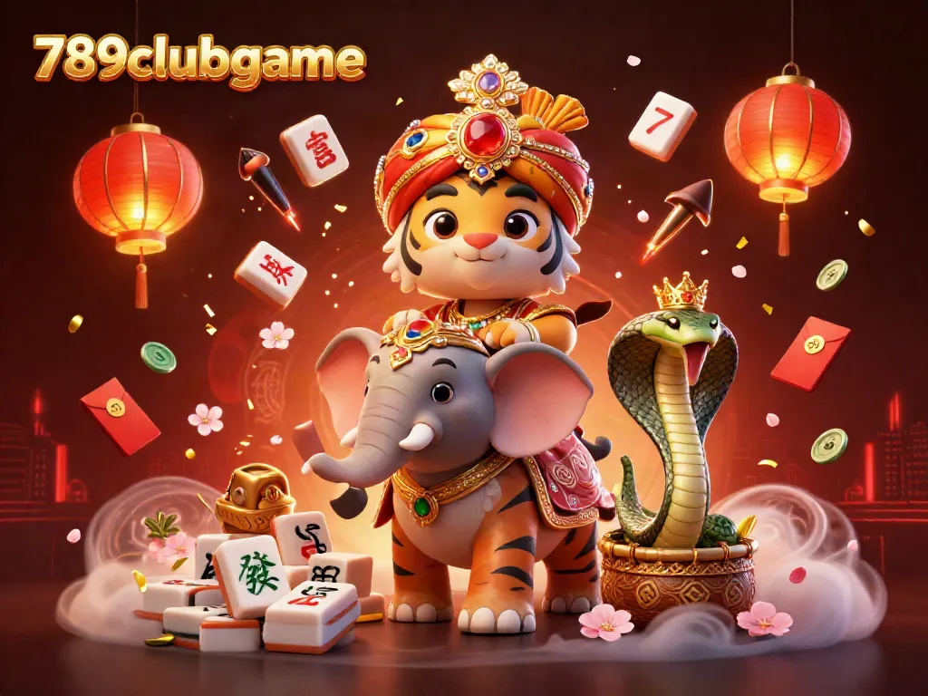 Experience excitement at 789clubgame with vibrant characters and festive casino elements surrounding them