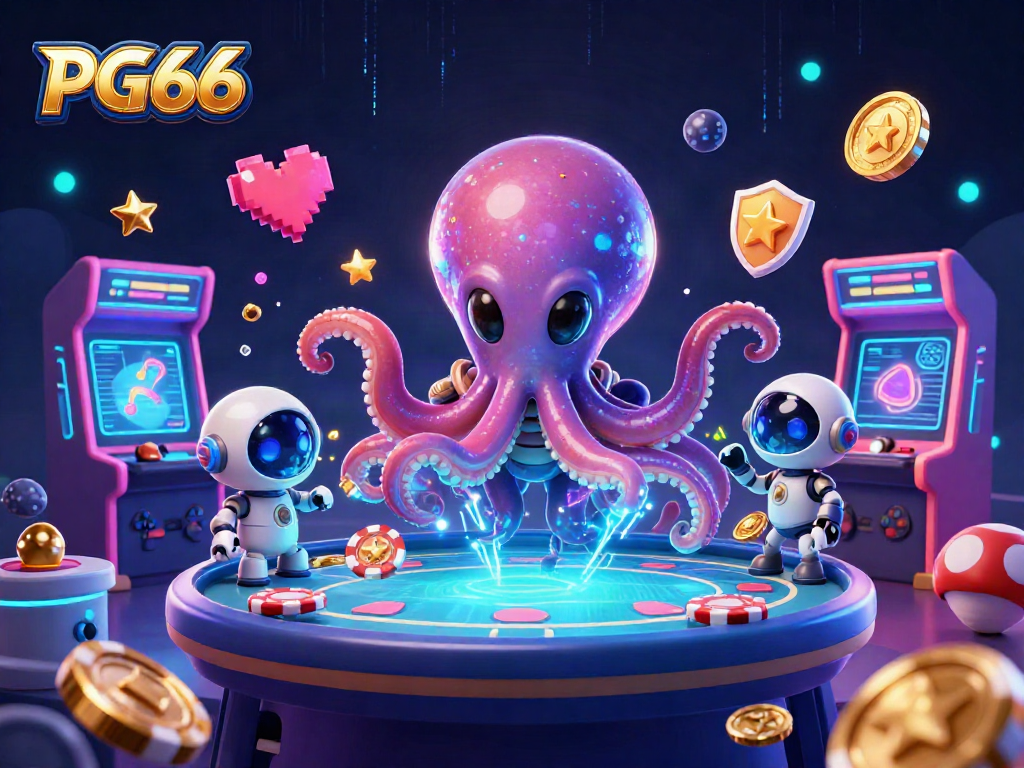 Engage in thrilling poker action with PG66 in an exciting cosmic casino setting.