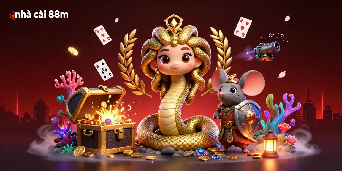 Engage with the vibrant atmosphere of nhà cái 88m through an immersive 3D casino illustration.