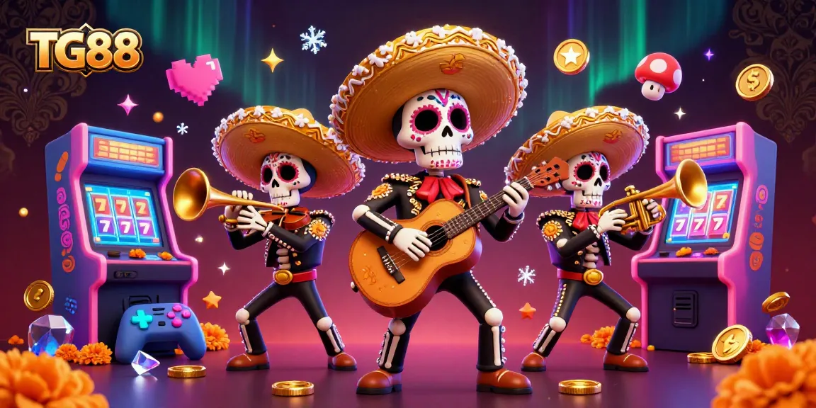 Experience the vibrant TG88 casino atmosphere with a colorful mariachi band and dynamic game elements.