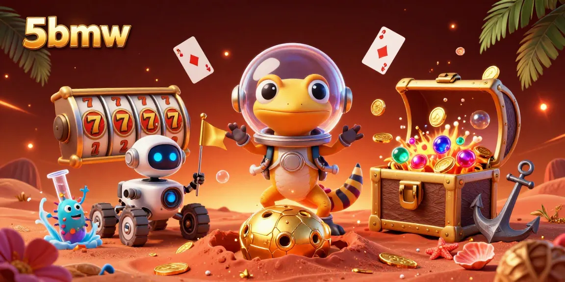 Experience the thrill of 5bmw casino slots in a vibrant Martian setting.