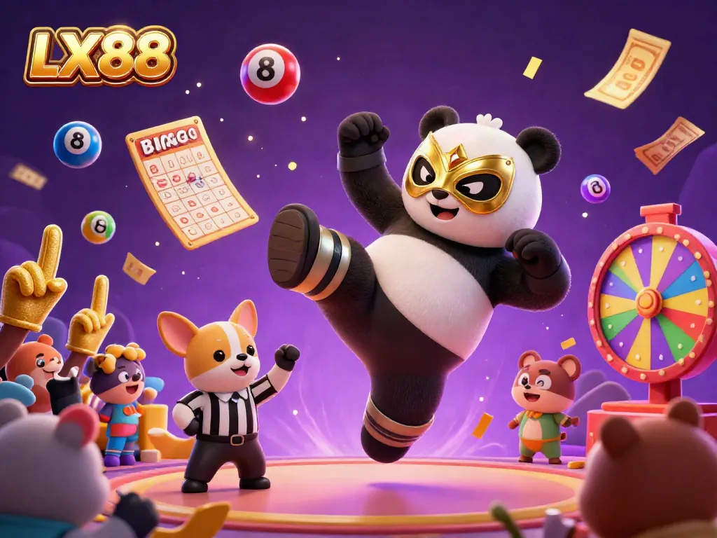 Experience the excitement of LX88 with vibrant scenes of gaming celebration and thrilling lottery action.