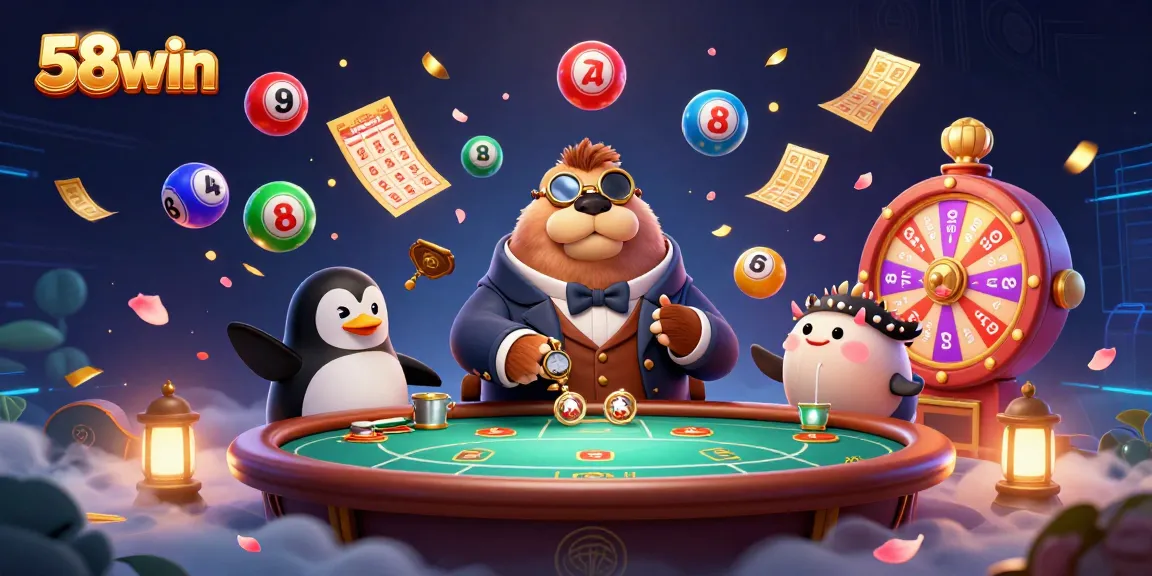 Experience exciting gameplay at 58win with a poker scene featuring unique characters and vibrant elements