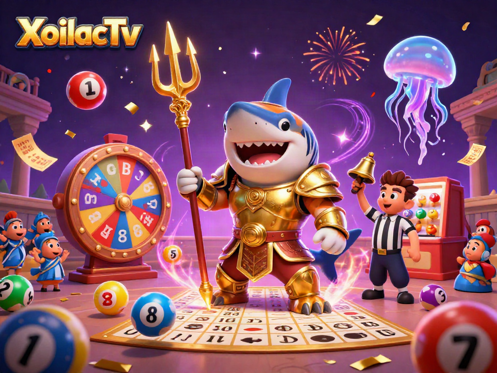 Experience thrilling action with XoilacTv in a vibrant underwater gambling scene featuring colorful lottery elements.