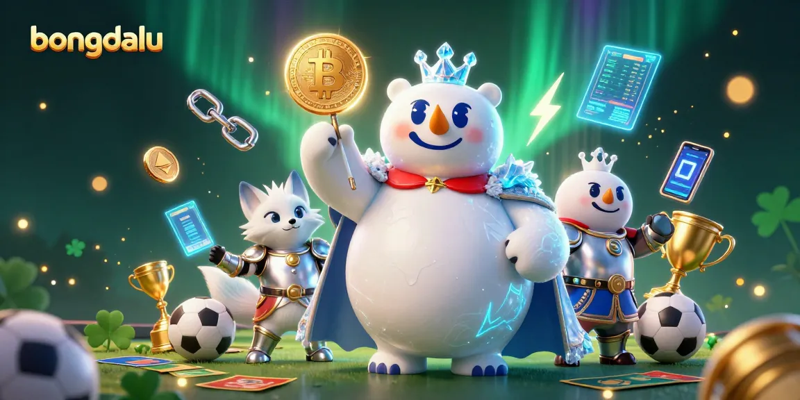 Bongdalu's engaging sports betting scene showcases a bear and fox amid colorful elements.