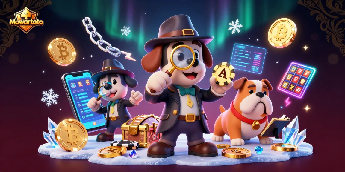 Join the adventure in Mawartoto as the detective bloodhound uncovers hidden treasures in this vibrant casino scene.