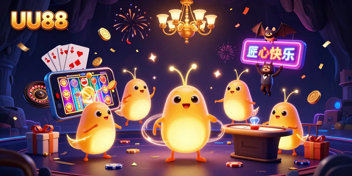 UU88 invites players to enjoy a vibrant casino experience with lively glowworms and colorful games.