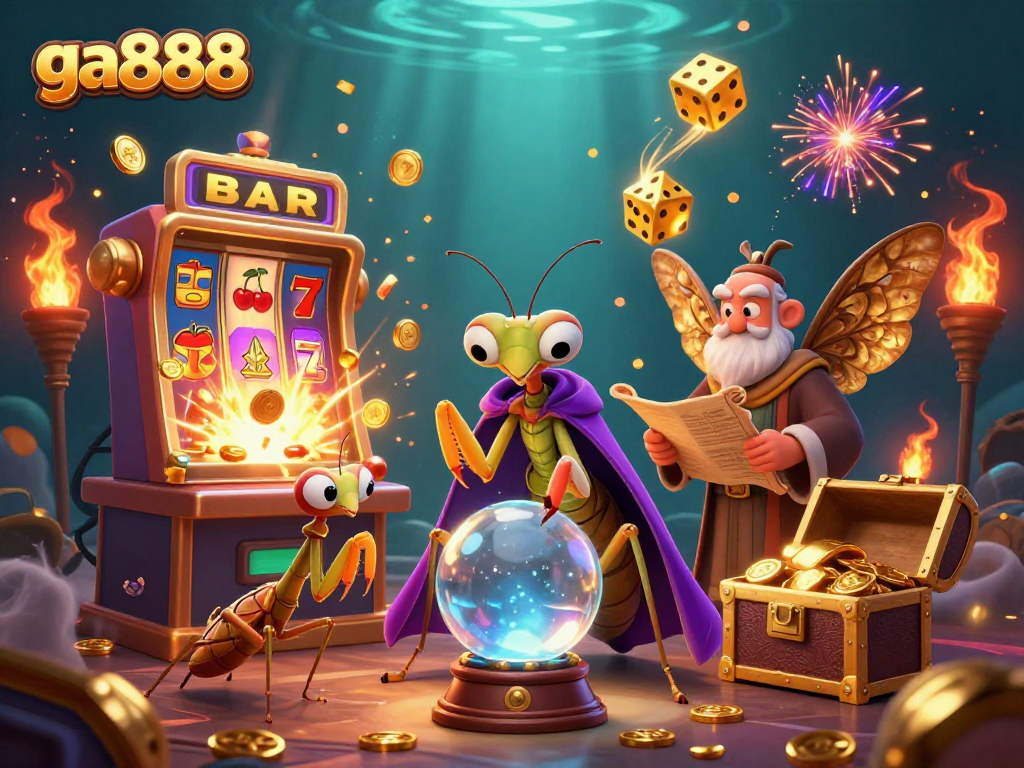 Experience the excitement of ga888 with vibrant slot machine jackpots and mystical fortune tellers.