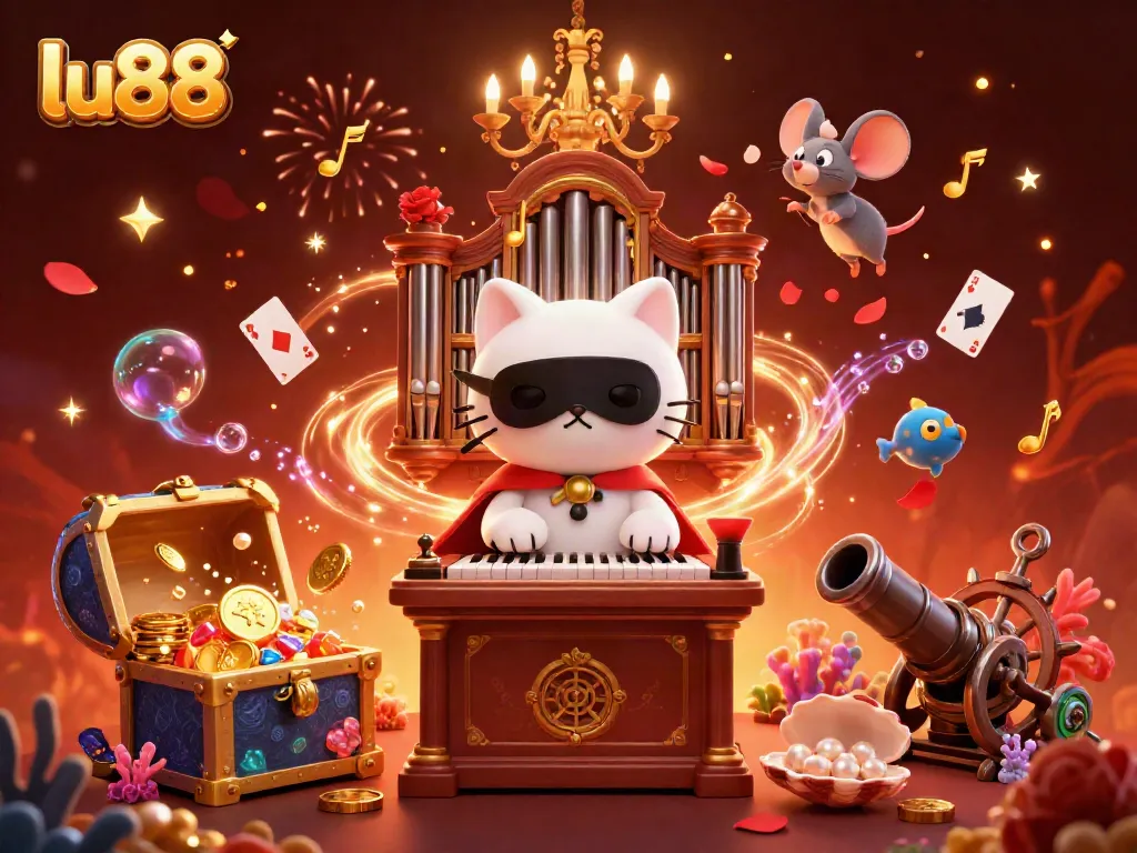 Experience the thrilling world of lu88 with a lively casino scene featuring whimsical characters and vibrant energy.