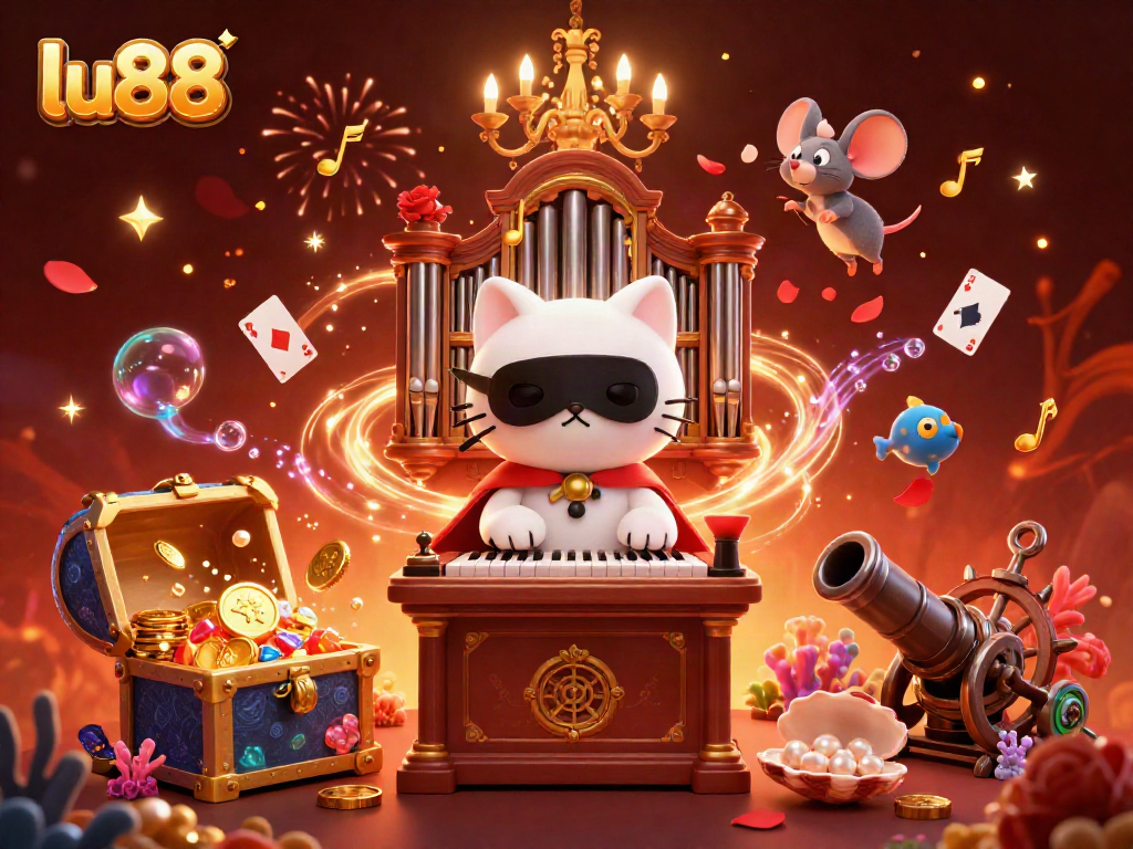 Experience the thrilling world of lu88 with a lively casino scene featuring whimsical characters and vibrant energy.