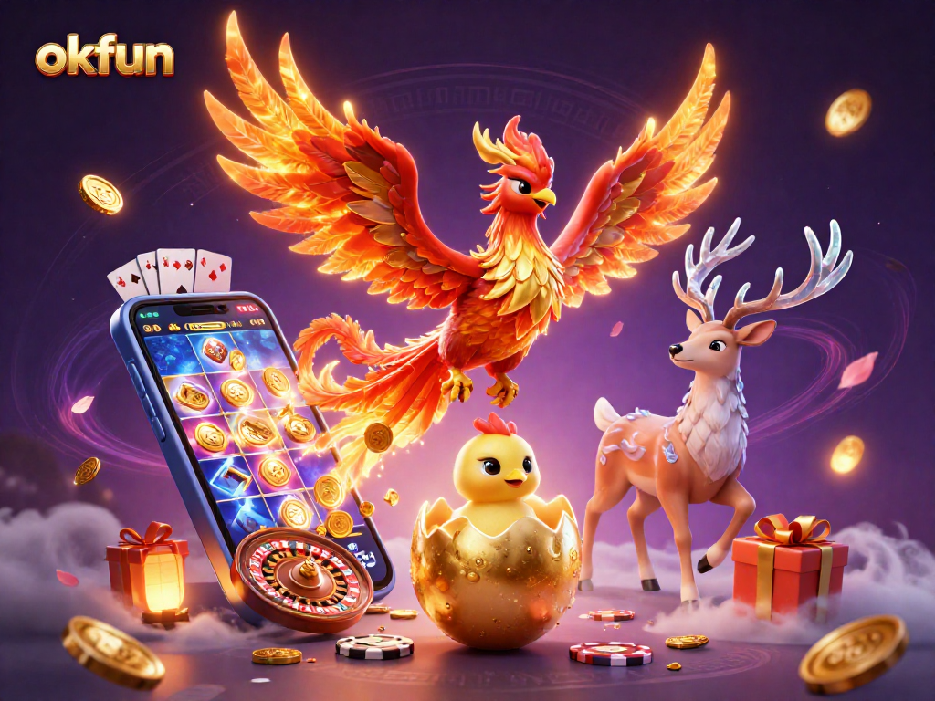 Engage in thrilling gameplay at okfun with dynamic 3D elements and rich casino visuals.