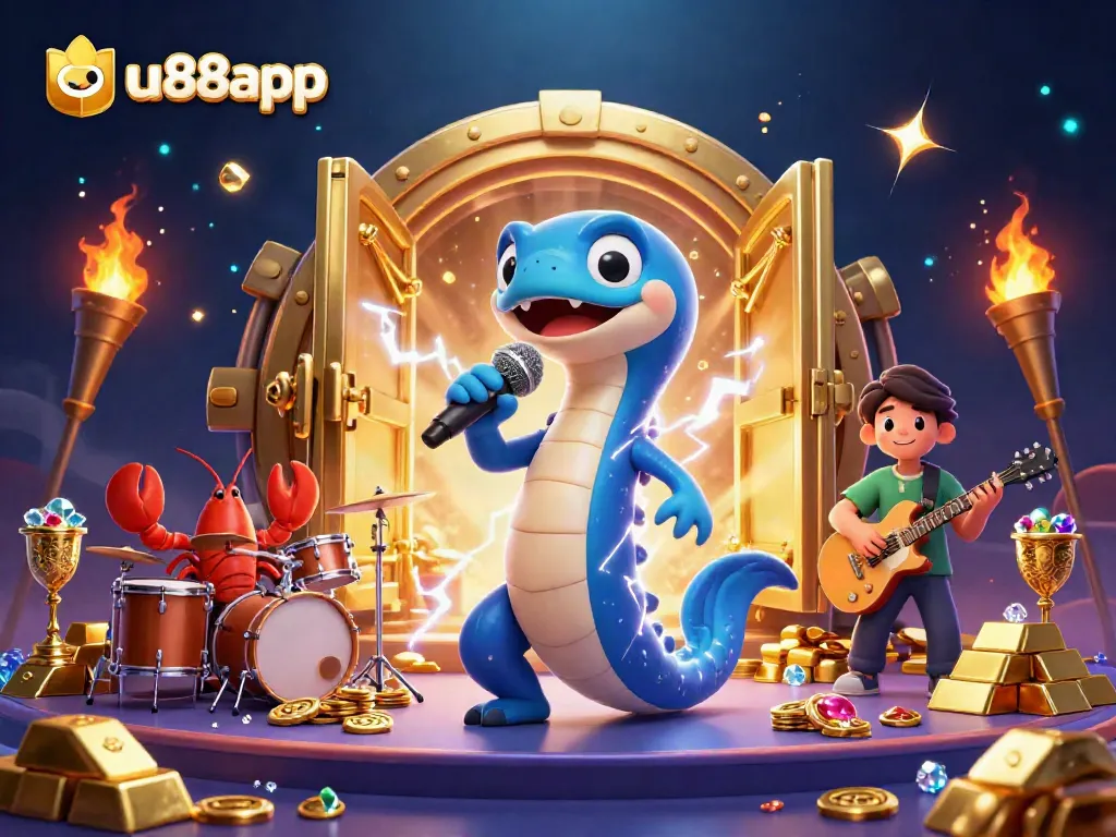 Join the excitement at au88app with a colorful underwater casino scene featuring vibrant characters and treasures.
