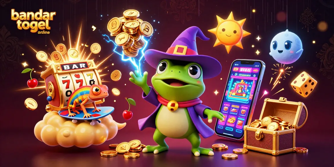 Win big with bandar togel online in a vibrant 3D illustration featuring magical characters and casino elements!