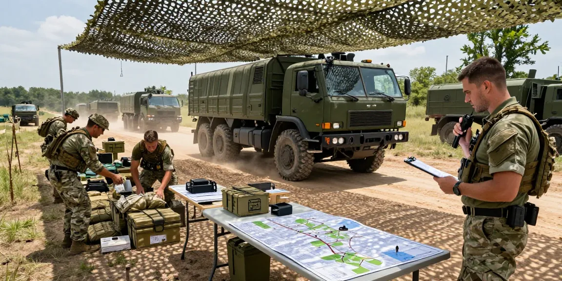 Soldier driving a military truck as an 88M Motor Transport Operator in a training exercise, showcasing logistics teamwork.