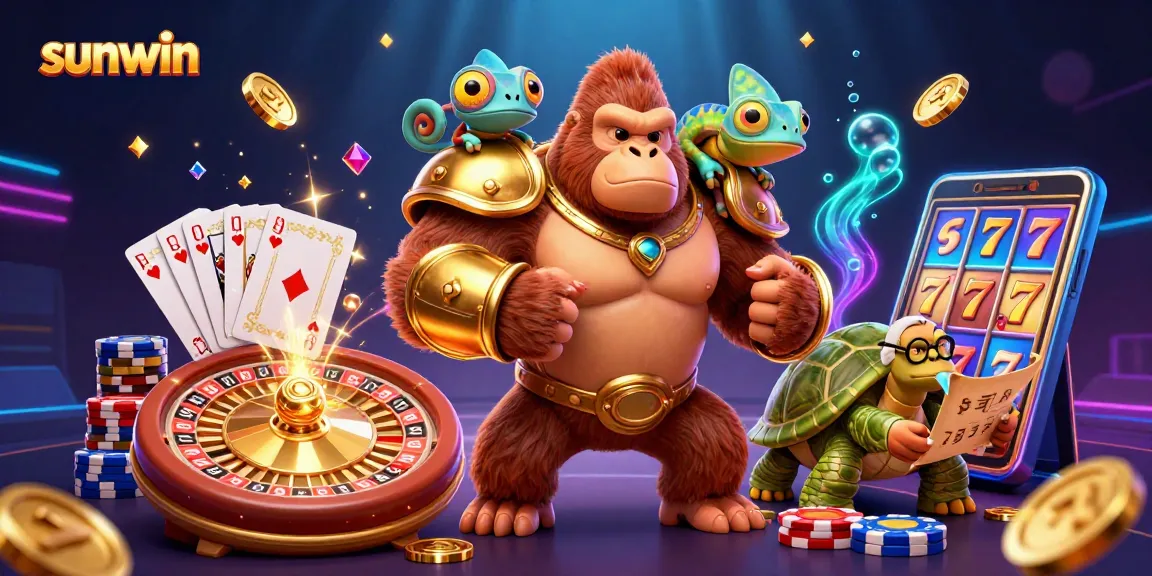 Spin the slots with sunwin's dynamic gaming scene, showcasing thrilling reels and colorful jackpots.