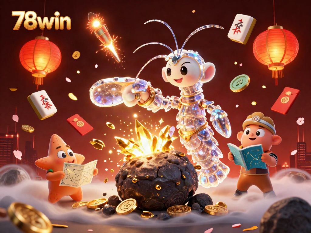 Experience the thrilling action of 78win with vibrant characters and dynamic casino elements bursting with energy!