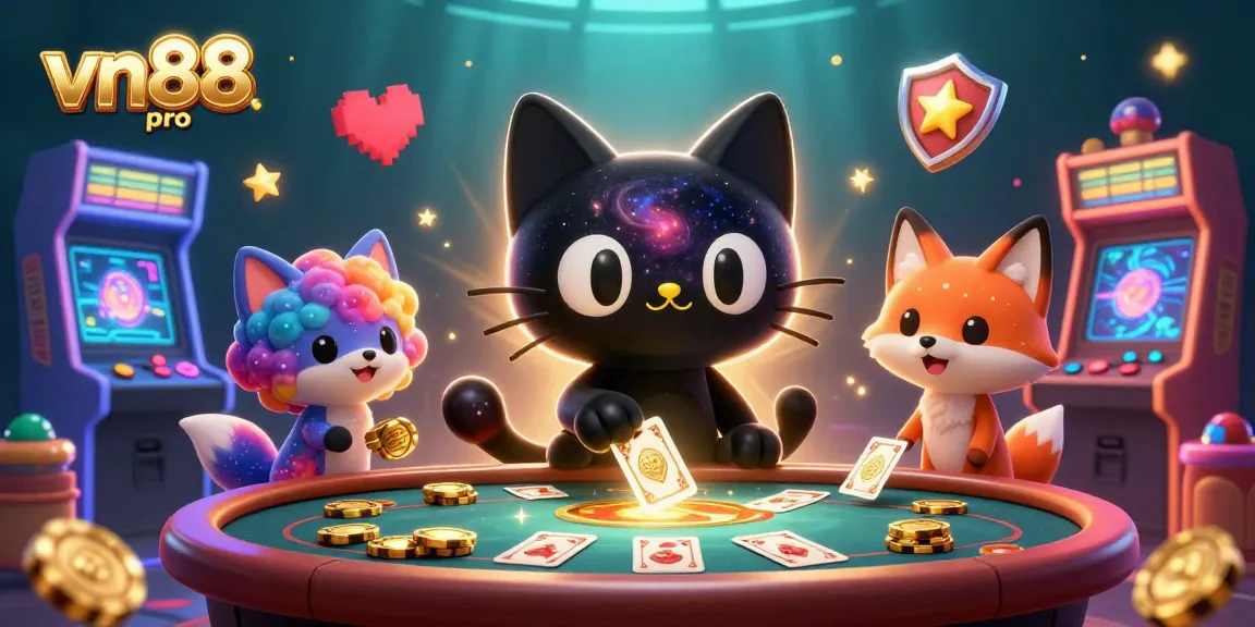 Experience the thrill of gambling with vn88 pro at an energetic cosmic casino featuring vibrant 3D characters and colorful game elements.