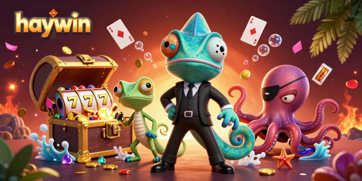 Chơi slot game hấp dẫn haywin với chameleon điệp viên và gadget của gecko trong môi trường biển.