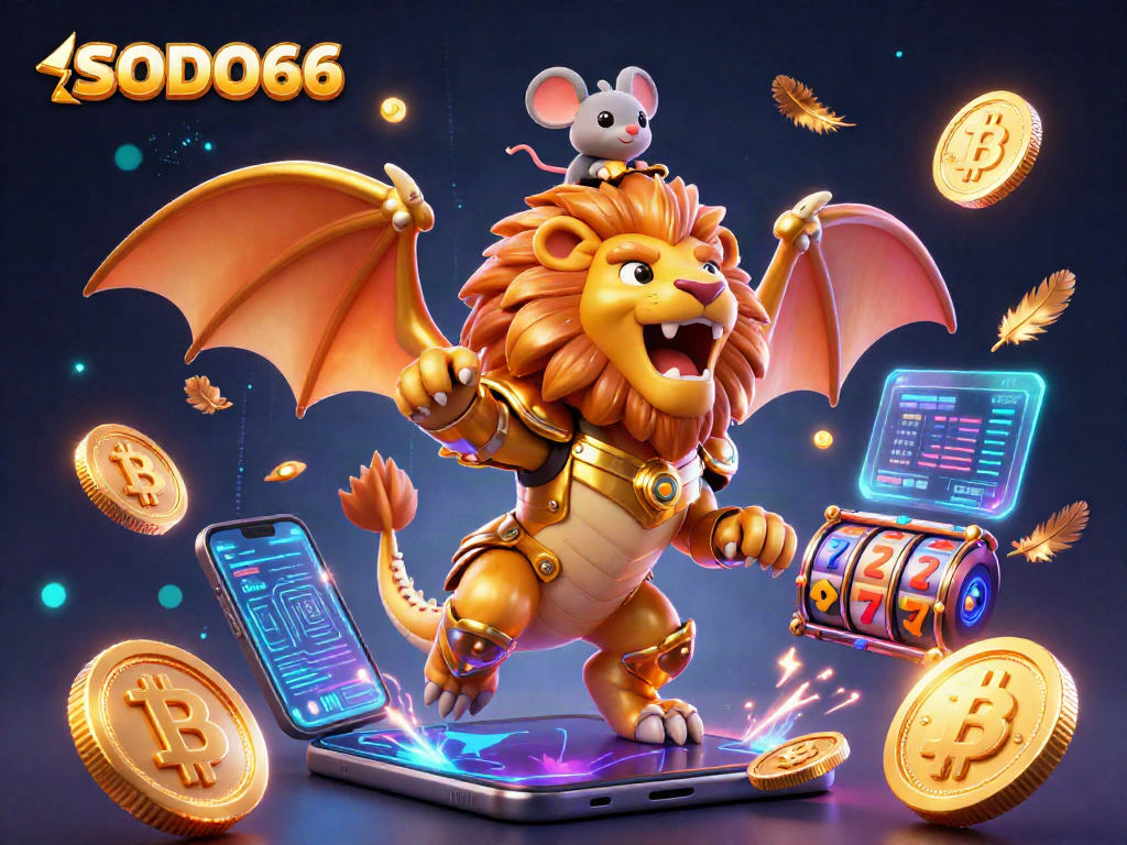 Spark excitement with SODO66 as a golden chimera creature leads the casino world with dynamic games and crypto elements.