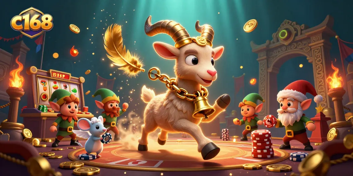 c168 game features dynamic casino action with a spooky Krampus goat and playful characters