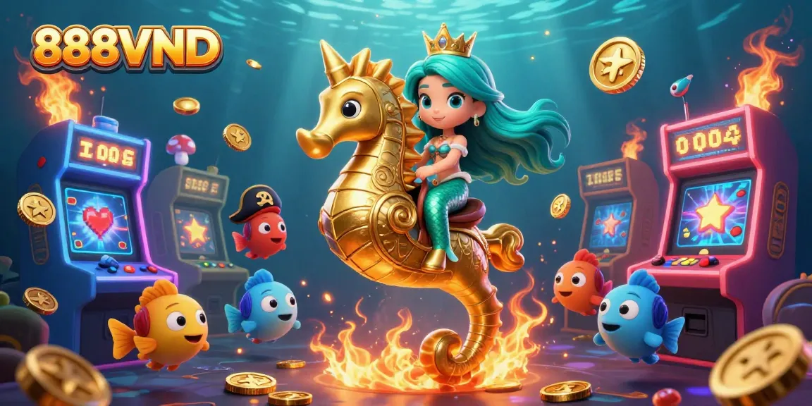 Engage with the thrilling adventure of 888VND in this vibrant casino-themed 3D illustration.