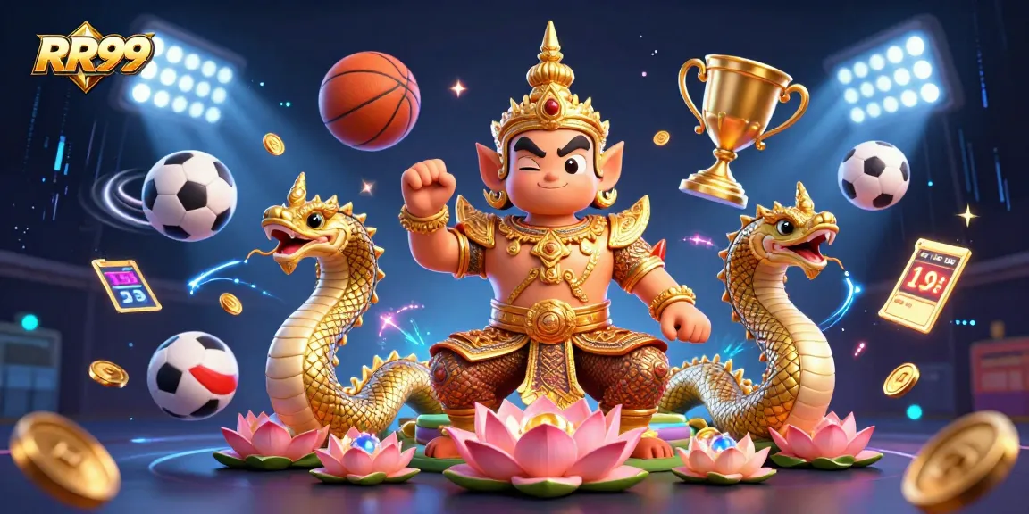 Experience winning strategies at RR99, featuring an energetic Thai guardian and sports elements.