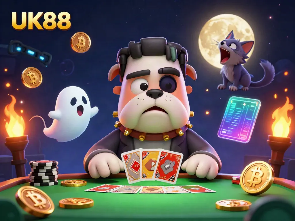 Experience thrilling gameplay at UK88 with vibrant characters and dazzling cryptocurrency elements.