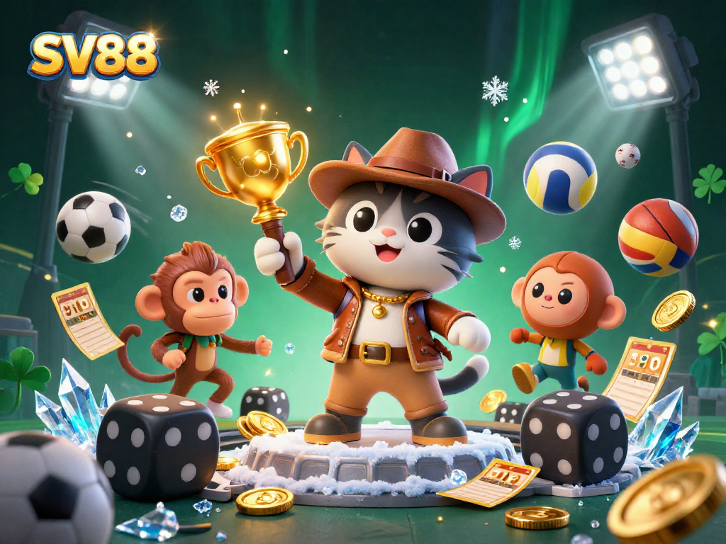 Experience thrilling moments at SV88 with a cat archaeologist uncovering casino treasures.
